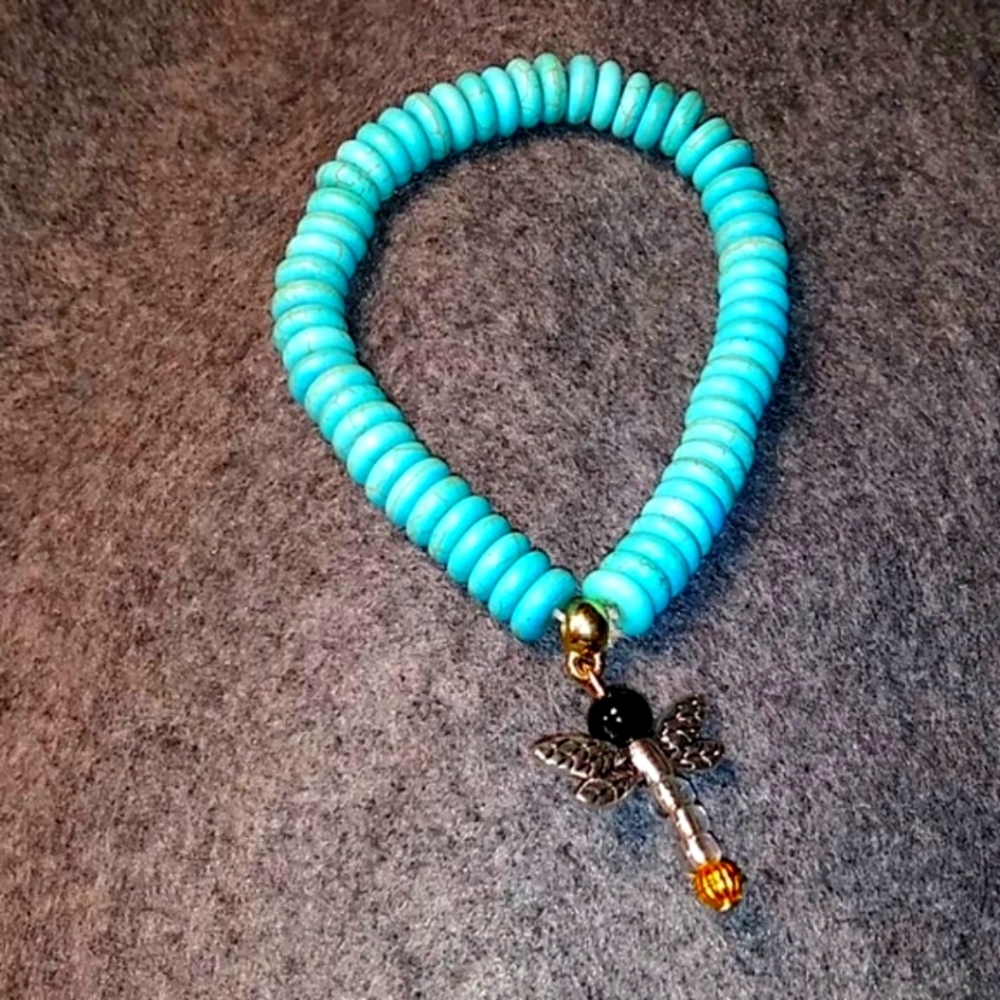 Bracelet with charm dragonfly